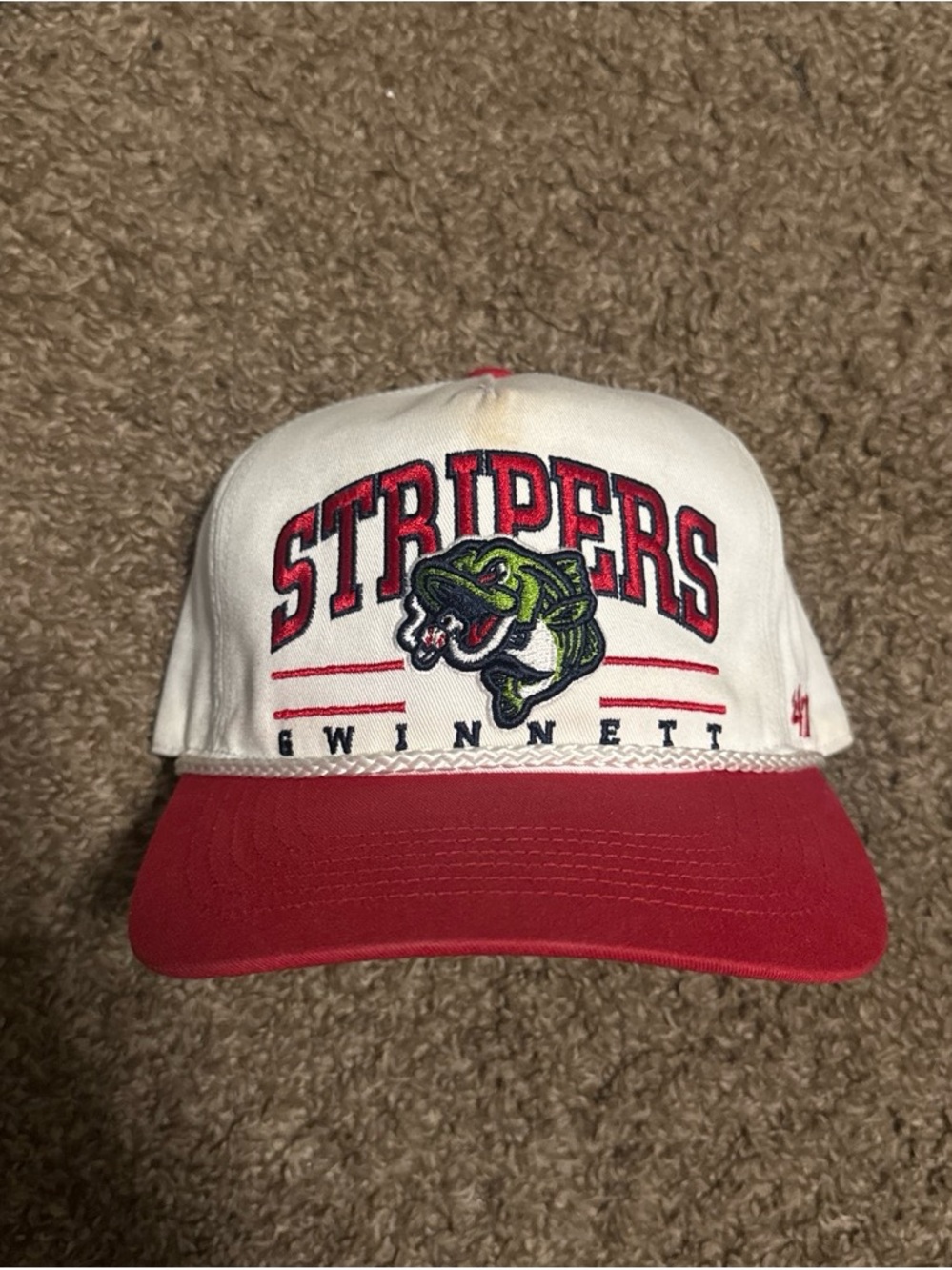 Gwinnett Stripers Retro Baseball Cap - White and Red